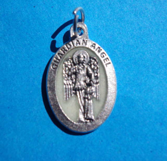 Glow in the Dark Guardian Angel Medal